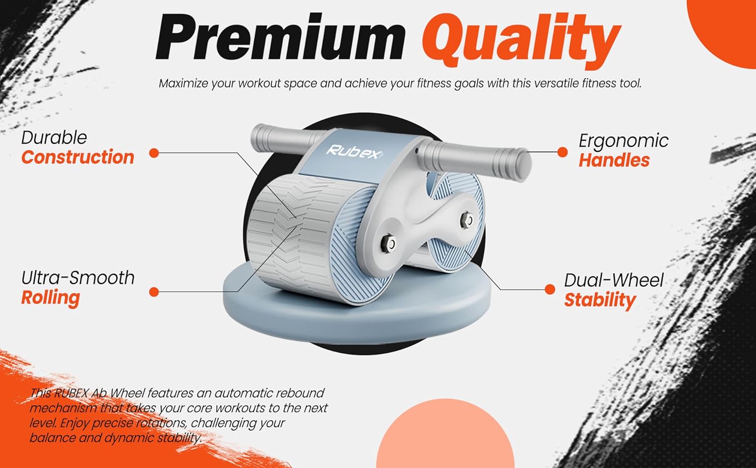 Ab Roller Wheel Ab Workout Equipment Ab Exercise Equipment Workout Equipment Home Gym Equipment Ab Machine for Men Women for Abdominal & Core Strength Training