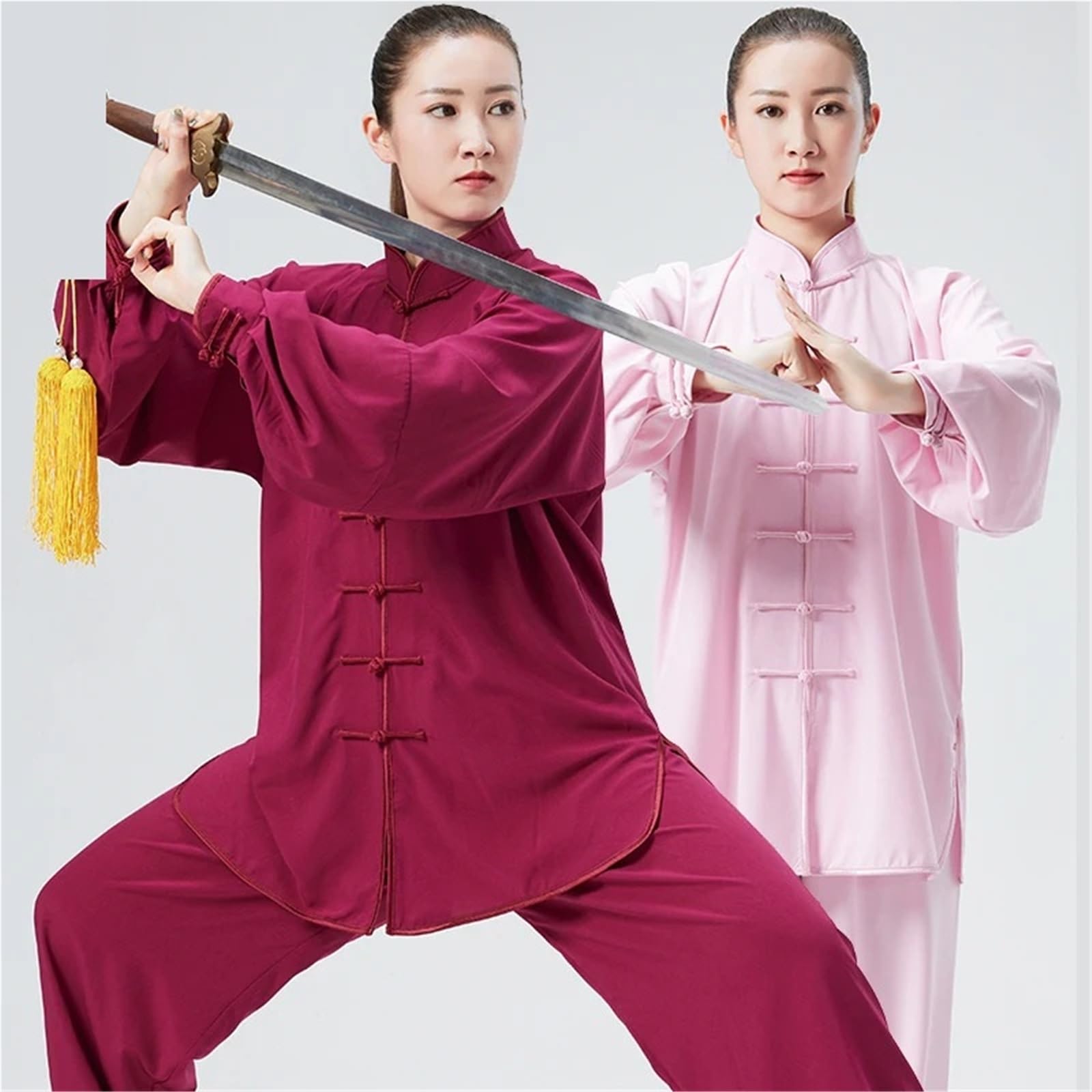 Tai Chi Kung Fu Uniform Traditionelle Kleidung Männer Frauen Erwachsene Seide Casual Arts Performance Praxis Kleidung Wushu Unisex Kung Fu Uniform(White 1,S)