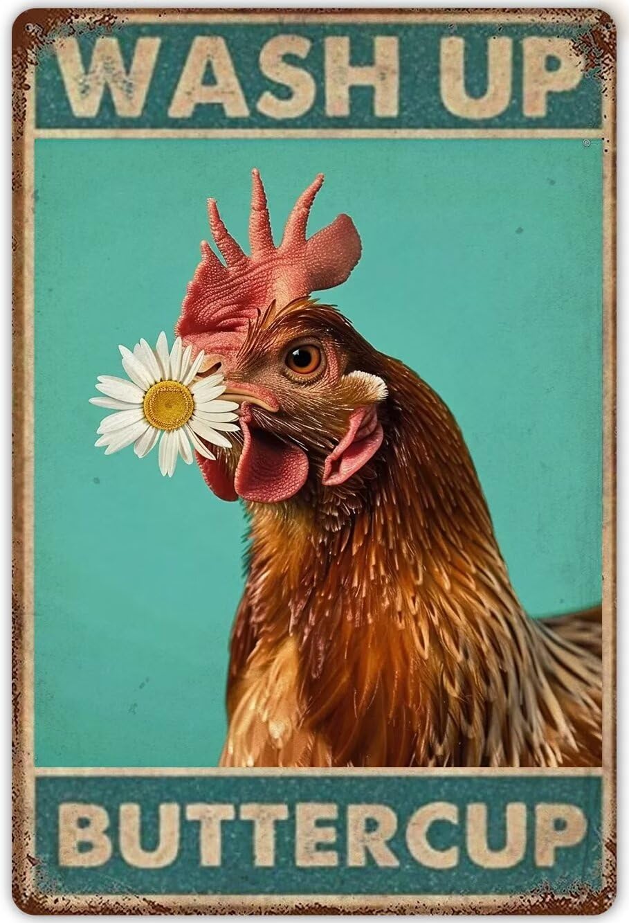 Anceky Chicken Diamond Art Kits for Adults Wash Up Buttercup Funny Bathroom Decor Painting Kits for Beginners Crafts Chicken Wall Art Home Decor Dog Lovers 12X16 Inch