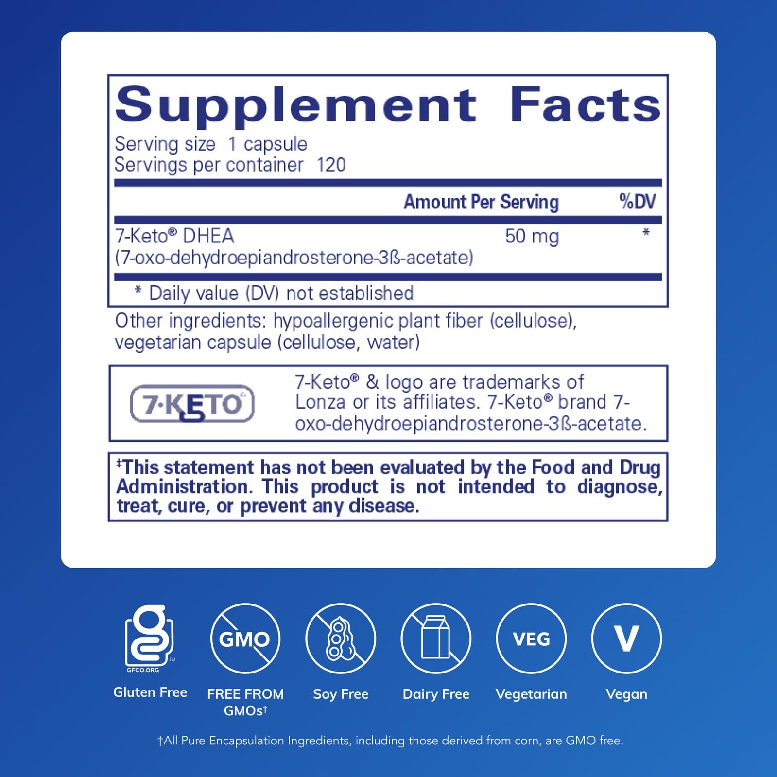 Pure Encapsulations 7-Keto DHEA 50 mg, 120 Capsules — Amazon image 2