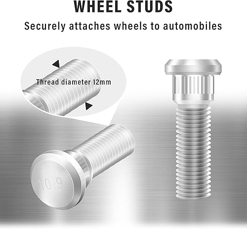 Miniatura 3 de 5 pernos de rueda de automóvil M12 × 1.5, pernos de acero para neumáticos de repuesto OEM #90942-02037, 9094202067, compatibles con Chevrolet Lexus