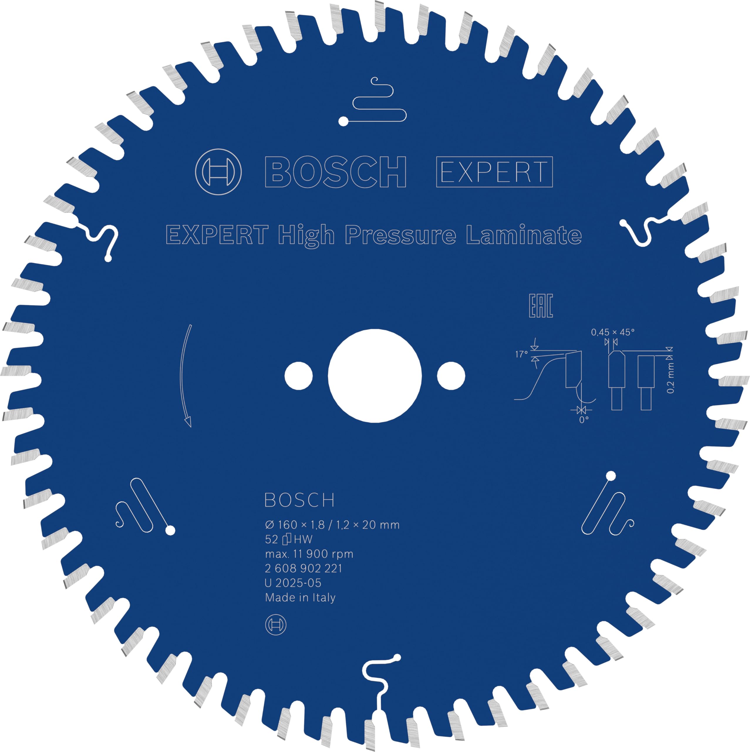 Bosch 1X Expert High Pressure Laminate Corded Circular Saw Blade For Handheld Circular Saw (For Hpl High-Pressure Laminate, Ø Mm, Professional Accessory Hand-Held Corded Circular Saws)