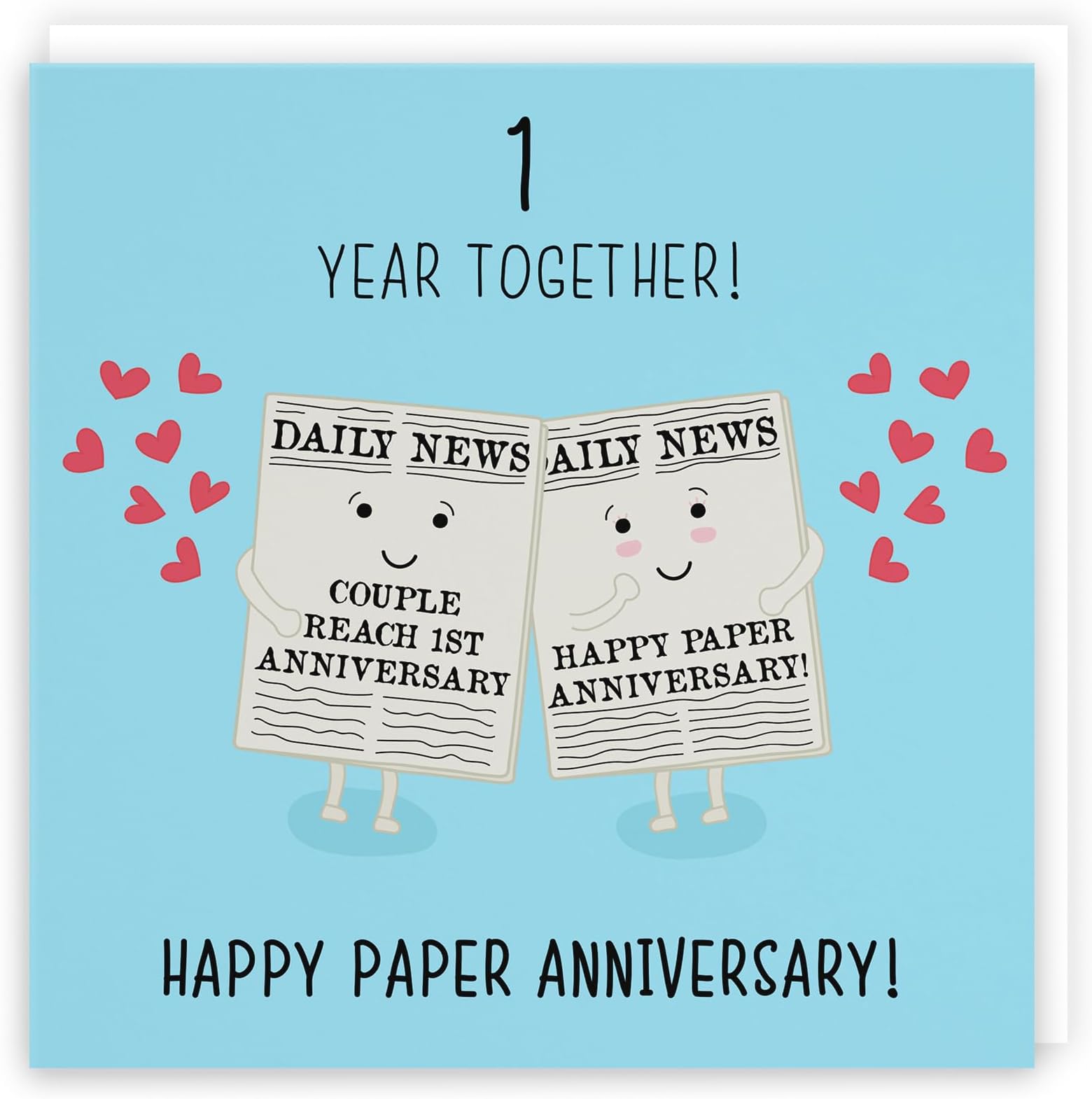 Hunts England - 1st Wedding Anniversary Card - Paper Anniversary - Iconic Collection - Standard Size - For Him, Her, Couples - Fun Cute Anniversary Card