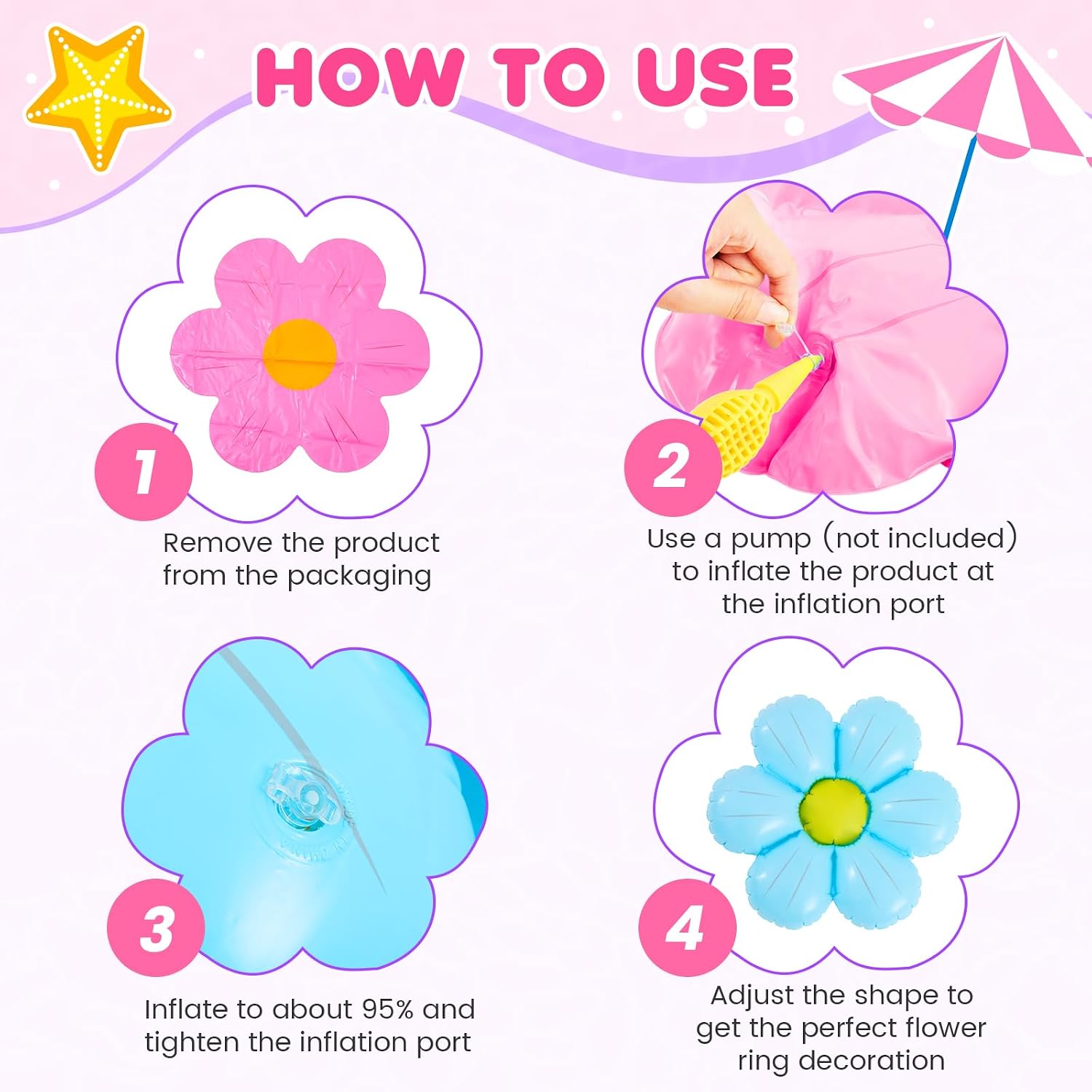 Inflatable Daisy Decor Flower Pool Floats image 4