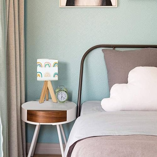 Miniatura 3 de Lámpara de mesa de mesita de noche con trípode, bonita colección escandinava, colorido arco iris, juego de arco bohemio para mesita de noche de