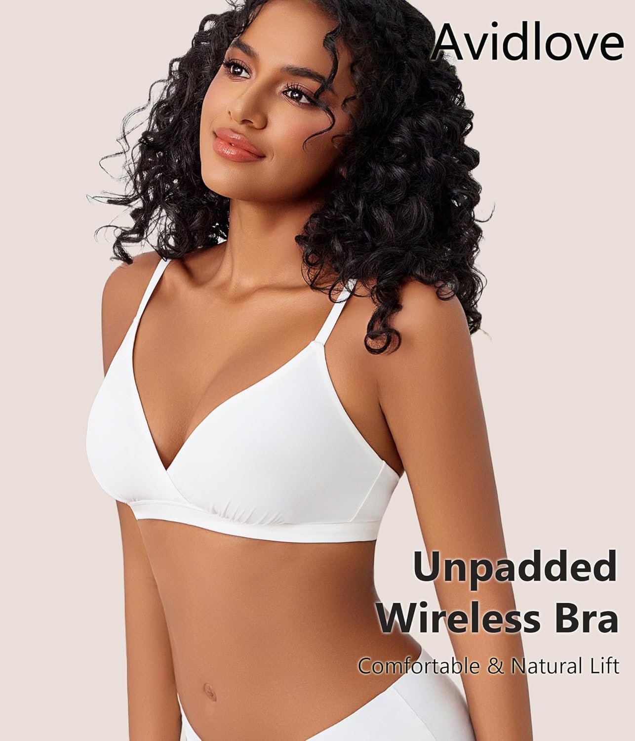 Avidlove Womens Wireless Triangle Bra Sexy Plunge Unpadded Bras Comfortable Mesh Lining Bralette Tshirt Everyday Bra - Image 2