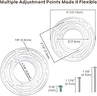 Vista 2 de Paquete de 2 soportes de montaje de lámpara, placa de montaje de luz de techo, bloques de montaje de luces de pared con tornillo y tuercas