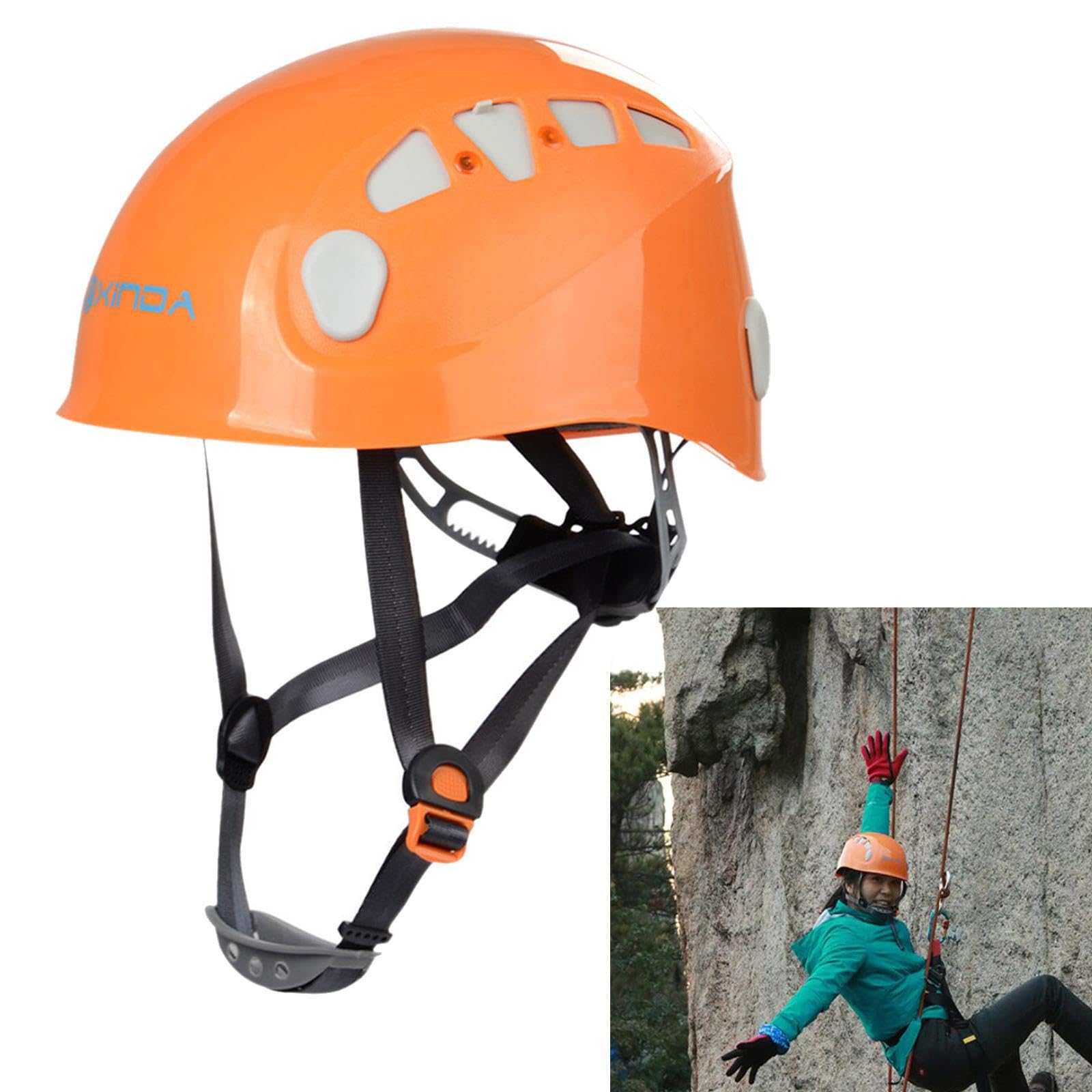 Casque d'escalade pour ouvrier du bâtiment, casque de sécurité pour hommes, femmes et adultes, travail dans les arbres, bleu, Orange, 26x20.5 cm