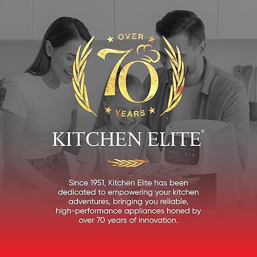Miniatura 6 de Kitchen Elite 5.5 Qt. Freidora de aire digital de 5.5 cuartos de galón, olla de sobremesa con pantalla LED, ajustes preestablecidos para freír al