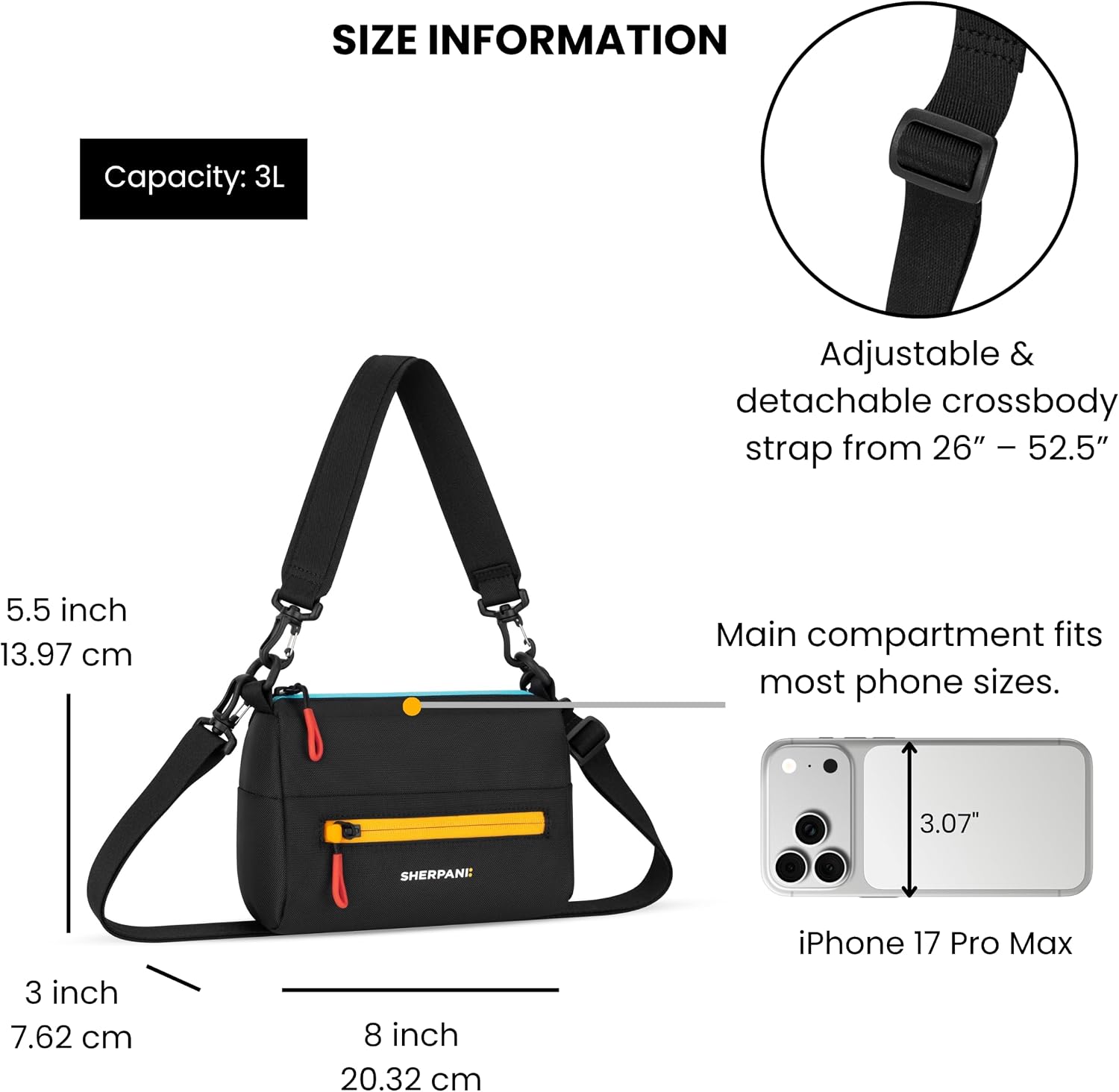 Sherpani Skye, Mini Crossbody Purse for Women, Travel Shoulder Bag image 3