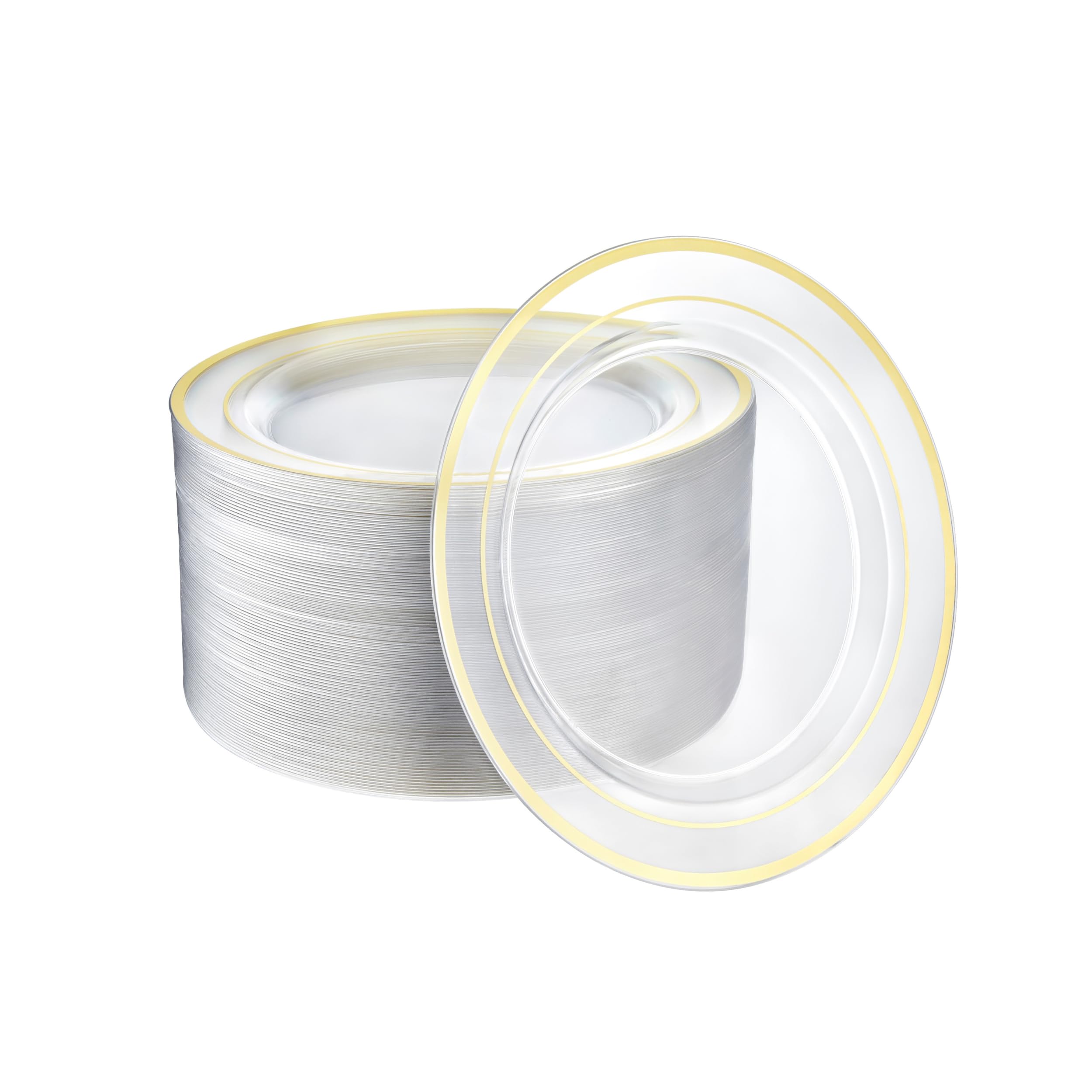 R-kay Clear And Gold Plastic Plates