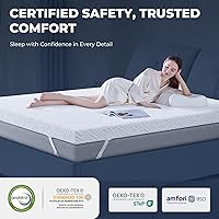 Vista 3 de Memory Foam Mattress Topper - 3 Inch Gel Mattress Pad for Pressure Relief, Premium Soft Cooling Sleep Bed Topper, Non-Slip Design with Removable &