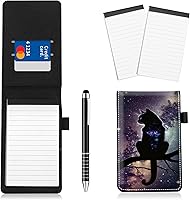 Vista 12 de Juego de 4 soportes para bloc de notas de tamaño de bolsillo, de piel sintética, mini bloc de notas con 2 bloc de notas pequeños y lápiz capacitivo