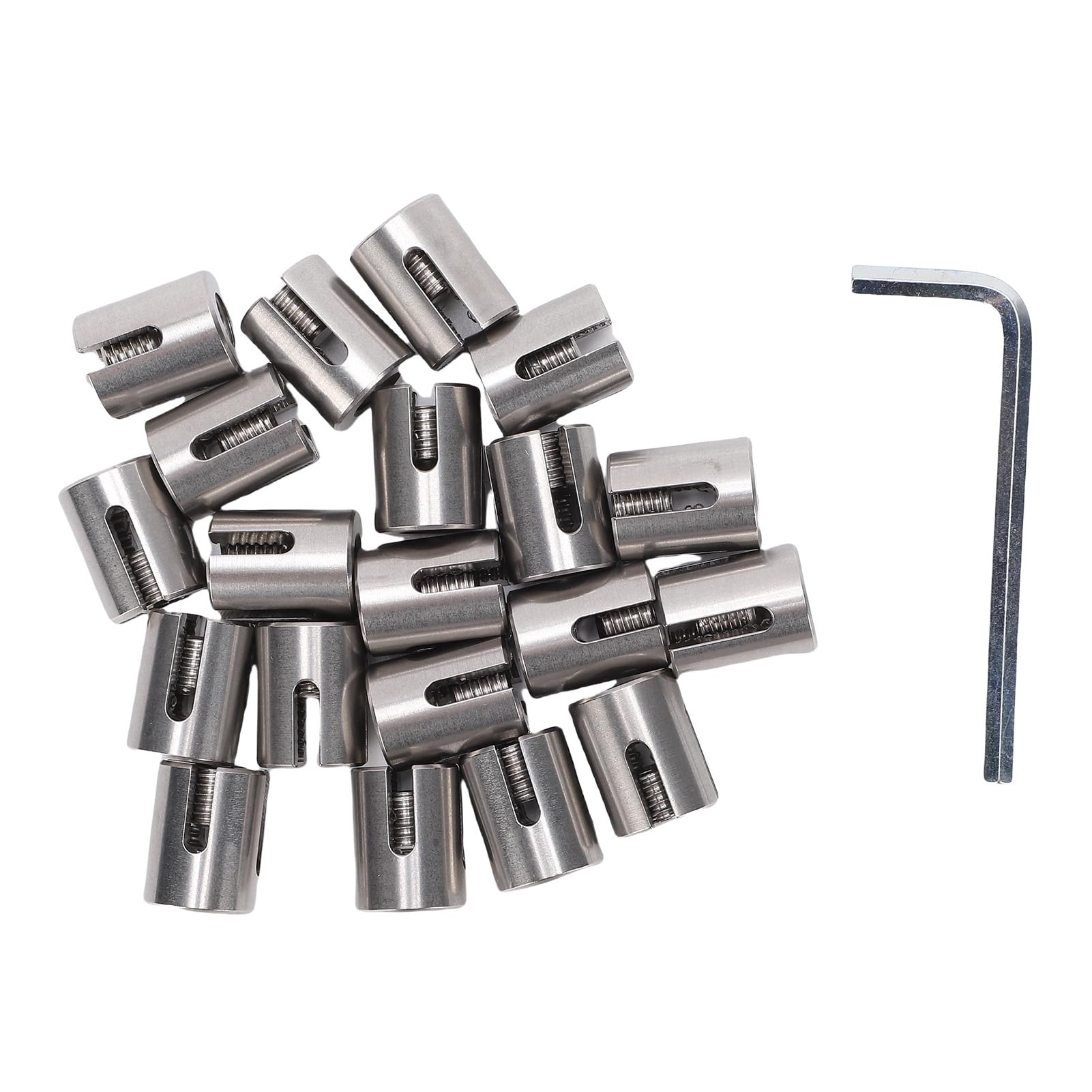 Morsetti per Cavi Incrociati 20 Pezzi, YWBL-WH Clamp/Holder per Fune in Acciaio Inossidabile T316 per Corde da 3 Mm, per Tralicci a Parete e Applicazioni Marine