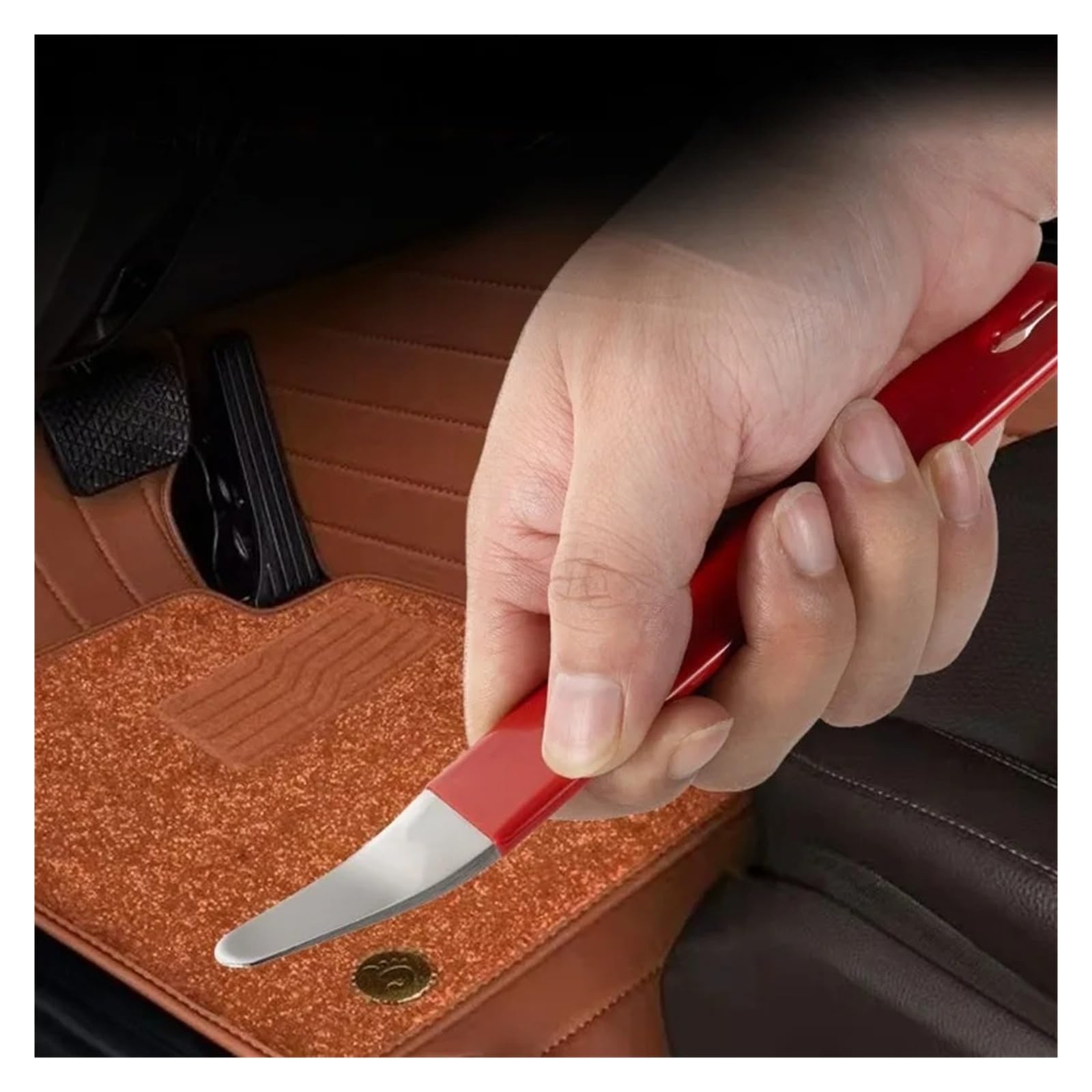 Herramienta de palanca de extracción de acero inoxidable para panel de puerta (rojo-1 unidad)