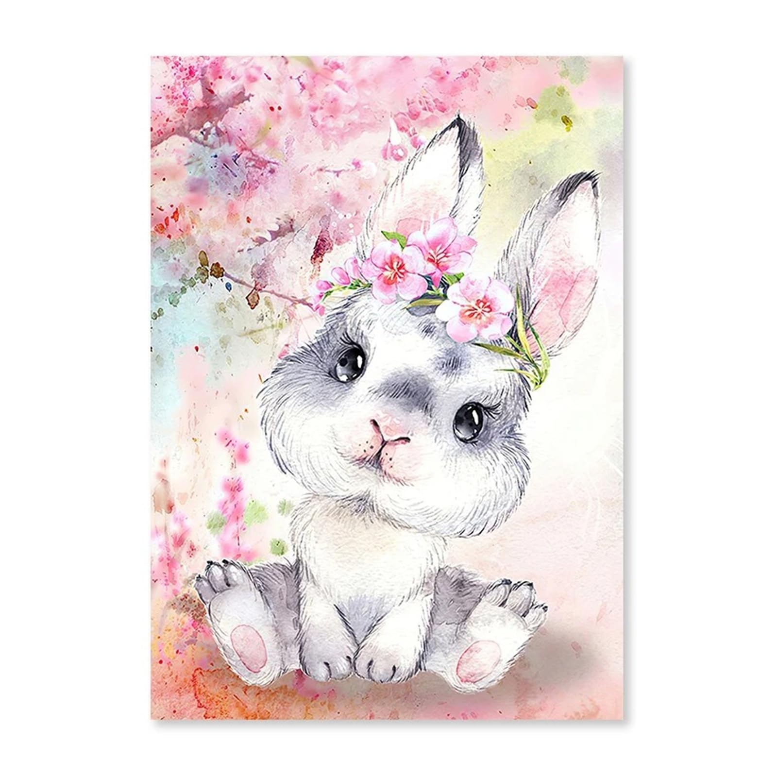 Affiche animaux roses au format 40x60cm parfait pour la décoration de fille