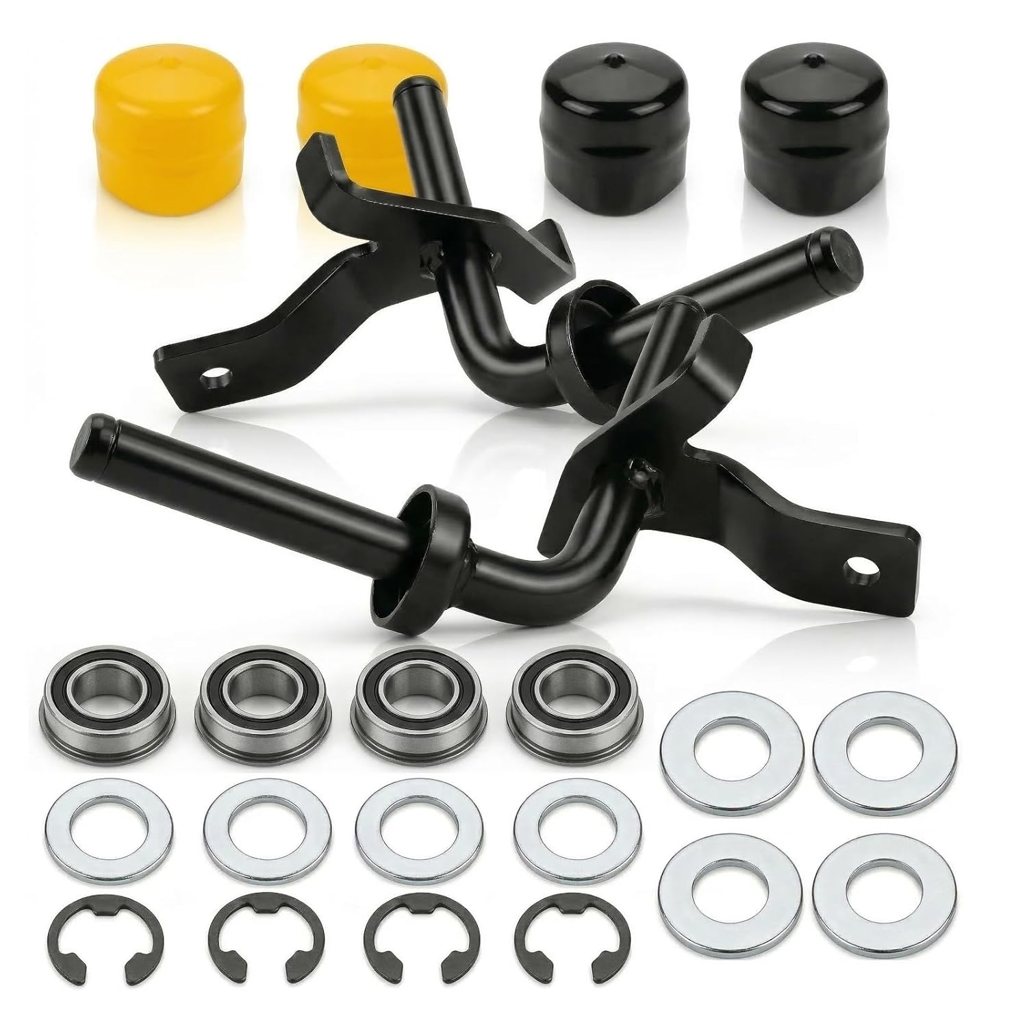 Front Axle Steering Spindles & Bushing to Bearing Conversion Kit GY20047 GY20048 Compatible with John Deere L100 L110 L120 L130 G110 Scotts Sabre Lawn Mower Rebuild Kit with Bearings and Caps