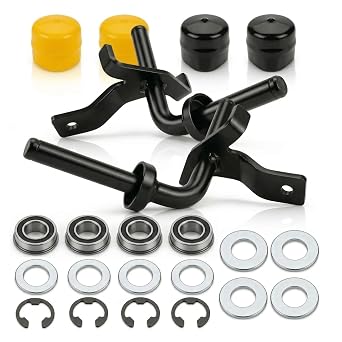 Front Axle Steering Spindles & Bushing to Bearing Conversion Kit GY20047 GY20048 Compatible with John Deere L100 L110 L120 L130 G110 Scotts Sabre Lawn Mower Rebuild Kit with Bearings and Caps