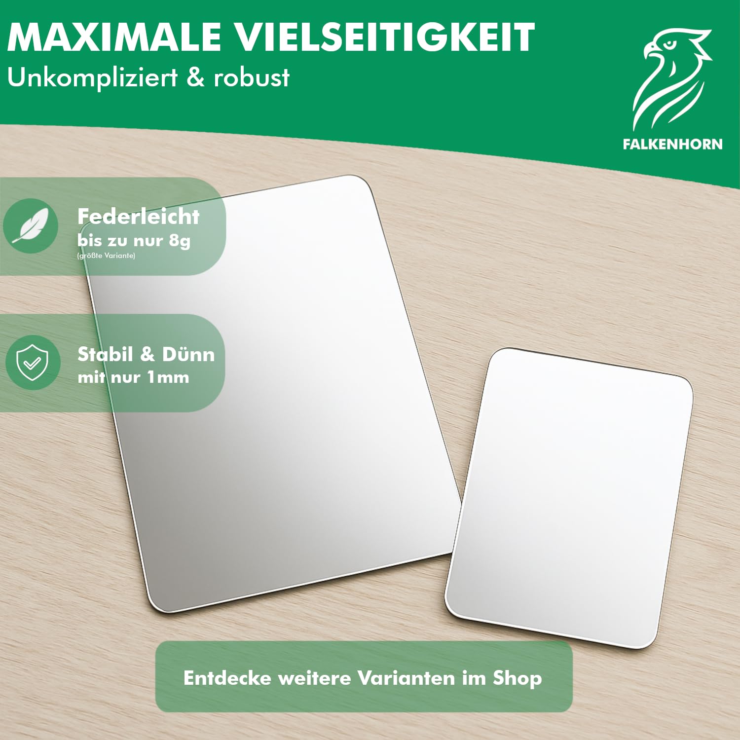 Specchio a mano – Specchio acrilico ultra piatto a forma rettangolare ideale per fai da te, bambini, fai da te, portafogli, cosmetici e viaggi – 10,0 × 15,0 cm (rettangolare)