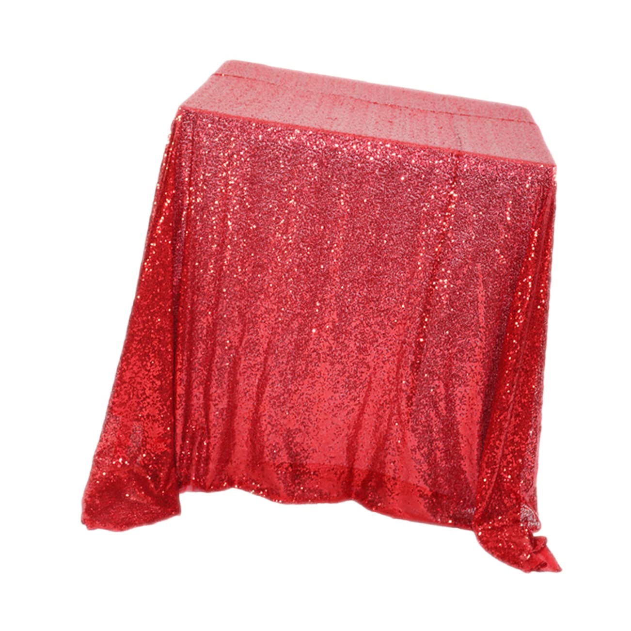 Nappe élégante en polyester rouge à paillettes de qualité supérieure pour buffet luxueux