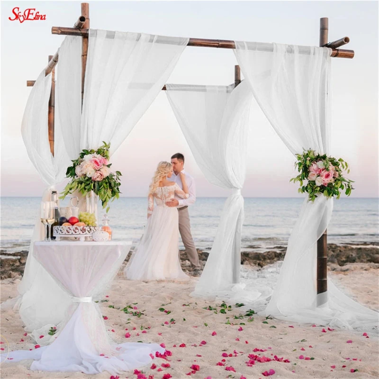 Rollo de tela de tul transparente para decoración de bodas y fiestas, ideal para cortinas y arreglos florales