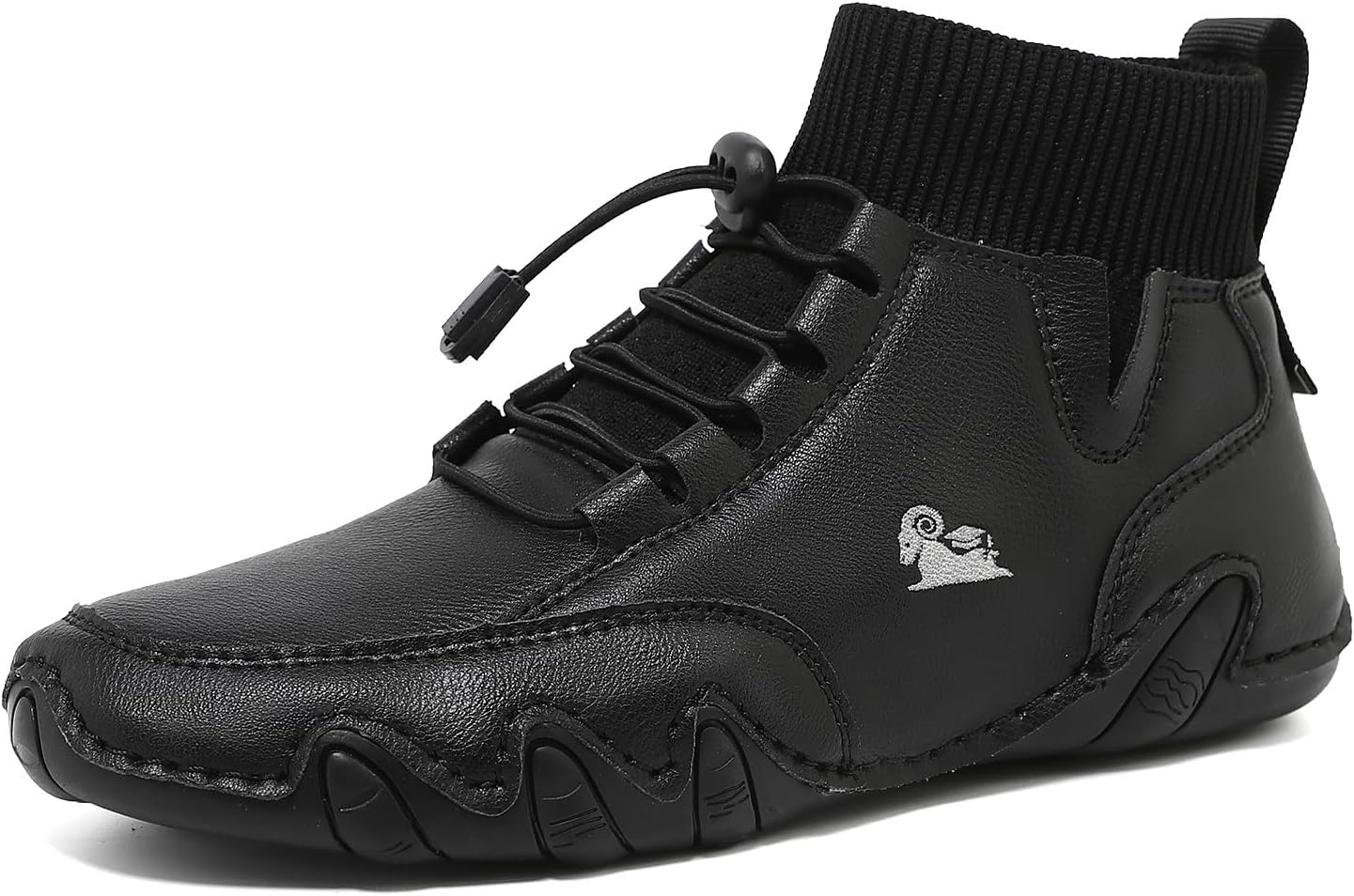 Men'S Waterproof Leather Lightweight Outdoor Ankle Boots Comfortable Round Toe Soft Sole Non-Slip Driving Walking High Top Chukka Boots Slip-On Lightweight Sports Shoes