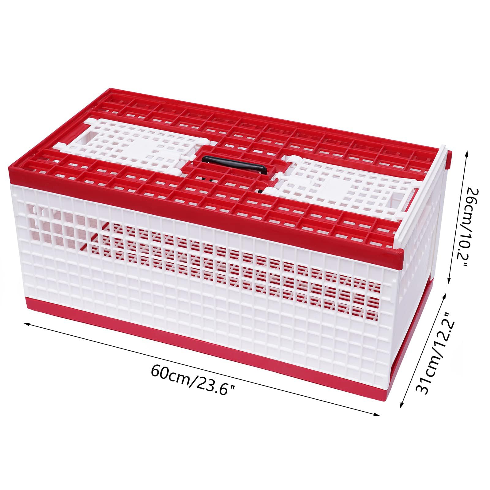 Caja Plegable de plástico para Transporte de Palomas con Capacidad para 14 Palomas, Jaula de Transporte de Carreras con asa y Puertas Laterales para Entrenamiento, liberación y competición