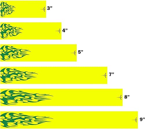 White Water Archery Tribal Flames 1 Fluorescente Amarillo Neón Verde Llama Flecha Envolturas 15 Pc