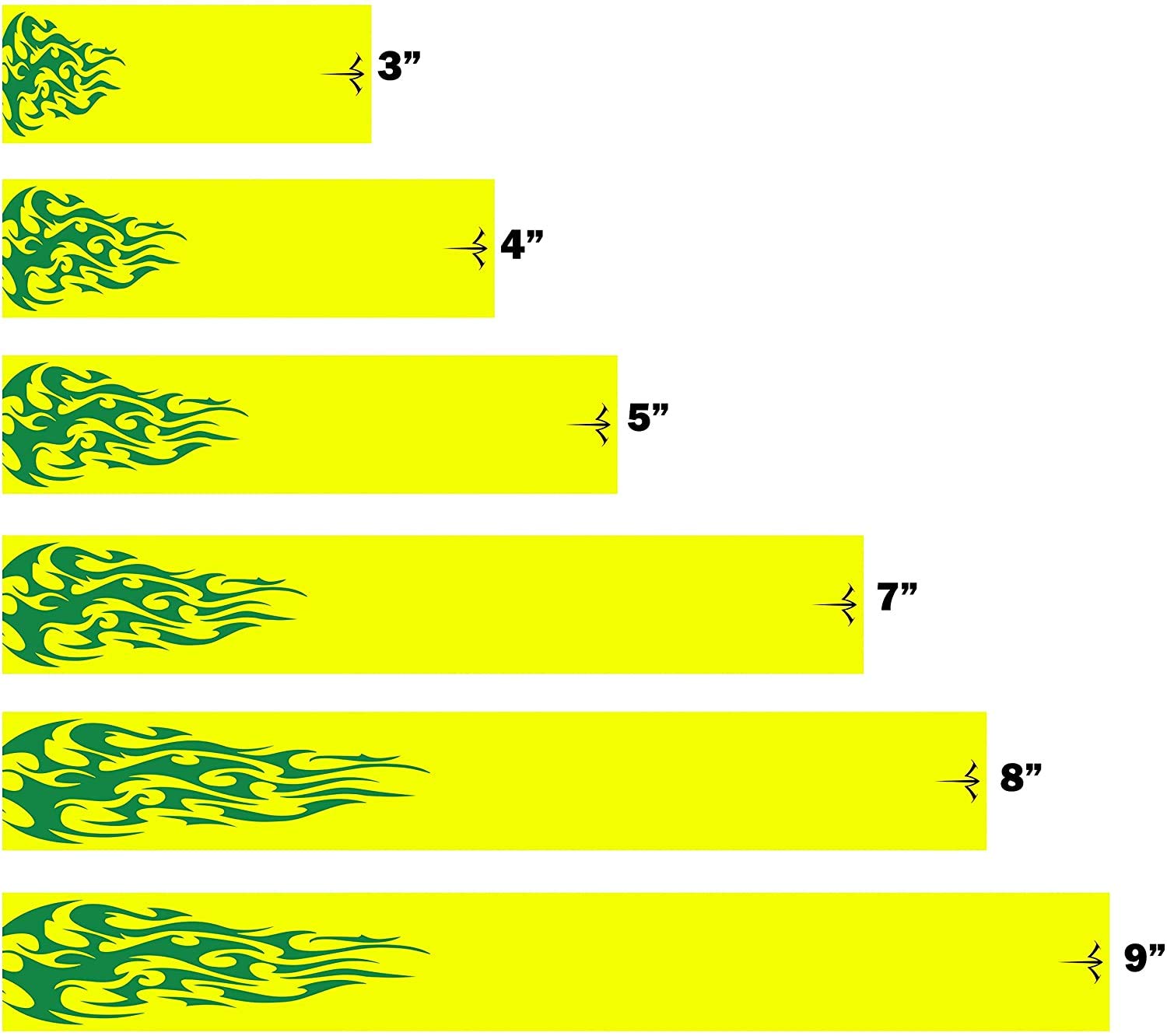 White Water Archery Tribal Flames 1 Fluorescent Neon Yellow Green Flames Arrow Wraps 15 Pc (7, 1.25)