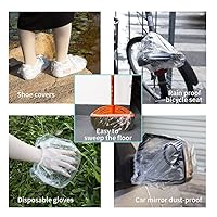 Vista 3 de 30 gorros de ducha desechables – Gorro de baño elástico multiusos grueso de plástico impermeable transparente gorro de ducha de baño para mujeres