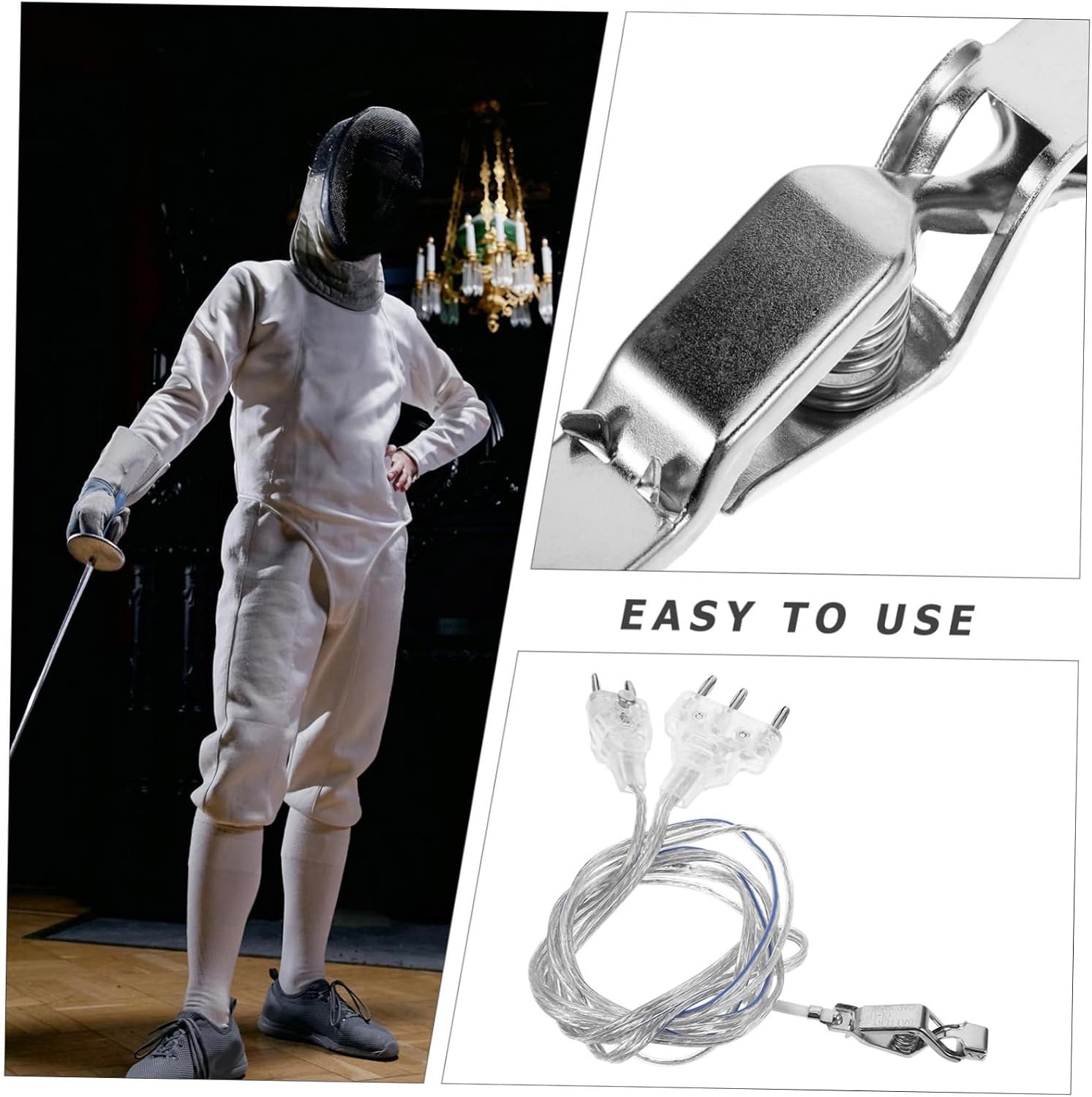 Kisangel Fencing Foil Wire Equipment Professional Cable Cord for Fencing Sports Durable and Lightweight Design for Training and Competition Essential Accessory for Foil and Sabre Fencers