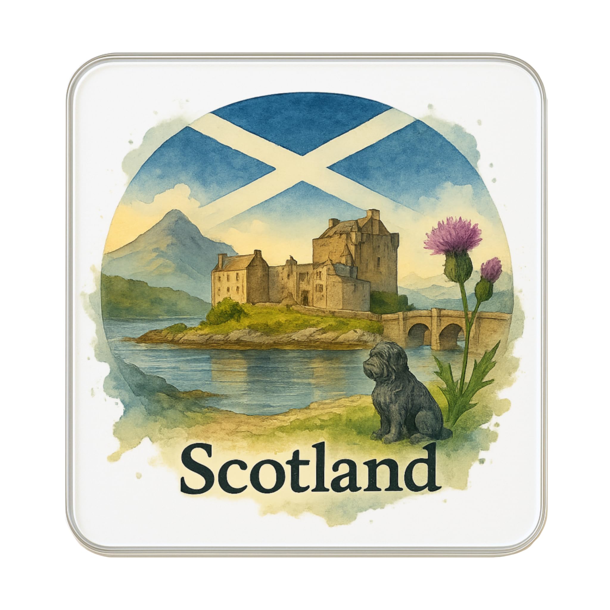 Imán para nevera de Escocia original como recuerdo de viaje coleccionable