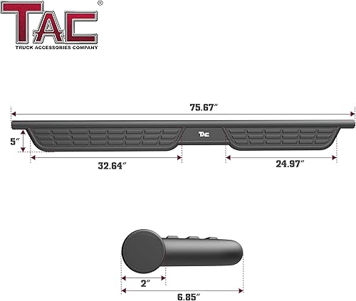 Miniatura 7 de TAC Summit - Estribos compatibles con Toyota Tacoma 2024-2025 doble cabina  escalones laterales, barras Nerf, rieles de escalón, accesorios