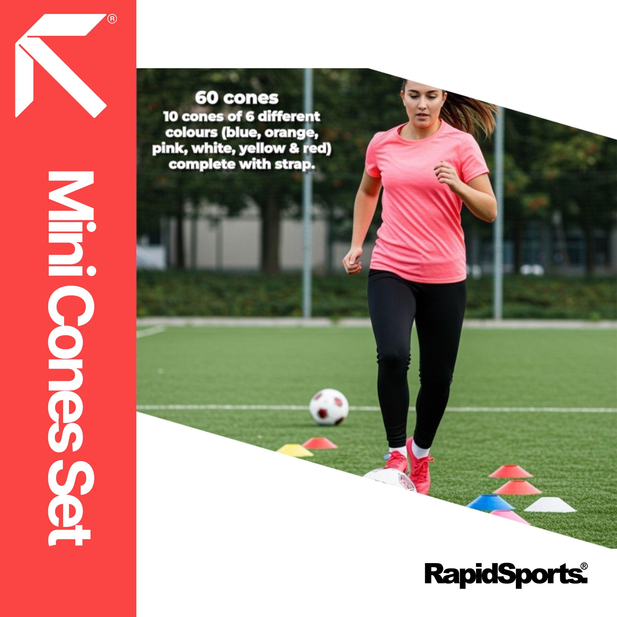 Fitness Health FH Pro wielofunkcyjne stożki zwinności do rugby piłka nożna piłka nożna sport boisko ćwiczenie wiercenie oznaczanie mini marker spodek stożkowy zestaw 60 szt.