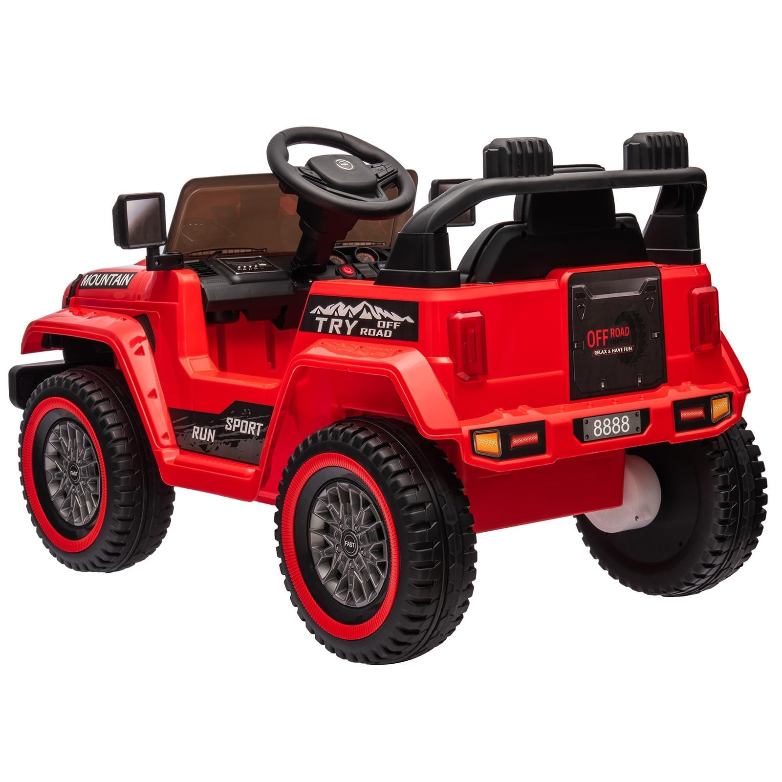 Coche Eléctrico para Niños 12V, Carro Eléctrico Infantil con Mando Control Remoto, Suspensión de Muelles, 3 Velocidades, Luces LED, Música, Bocina, Juguete Regalo para Niños de 3+ Años, Rosa