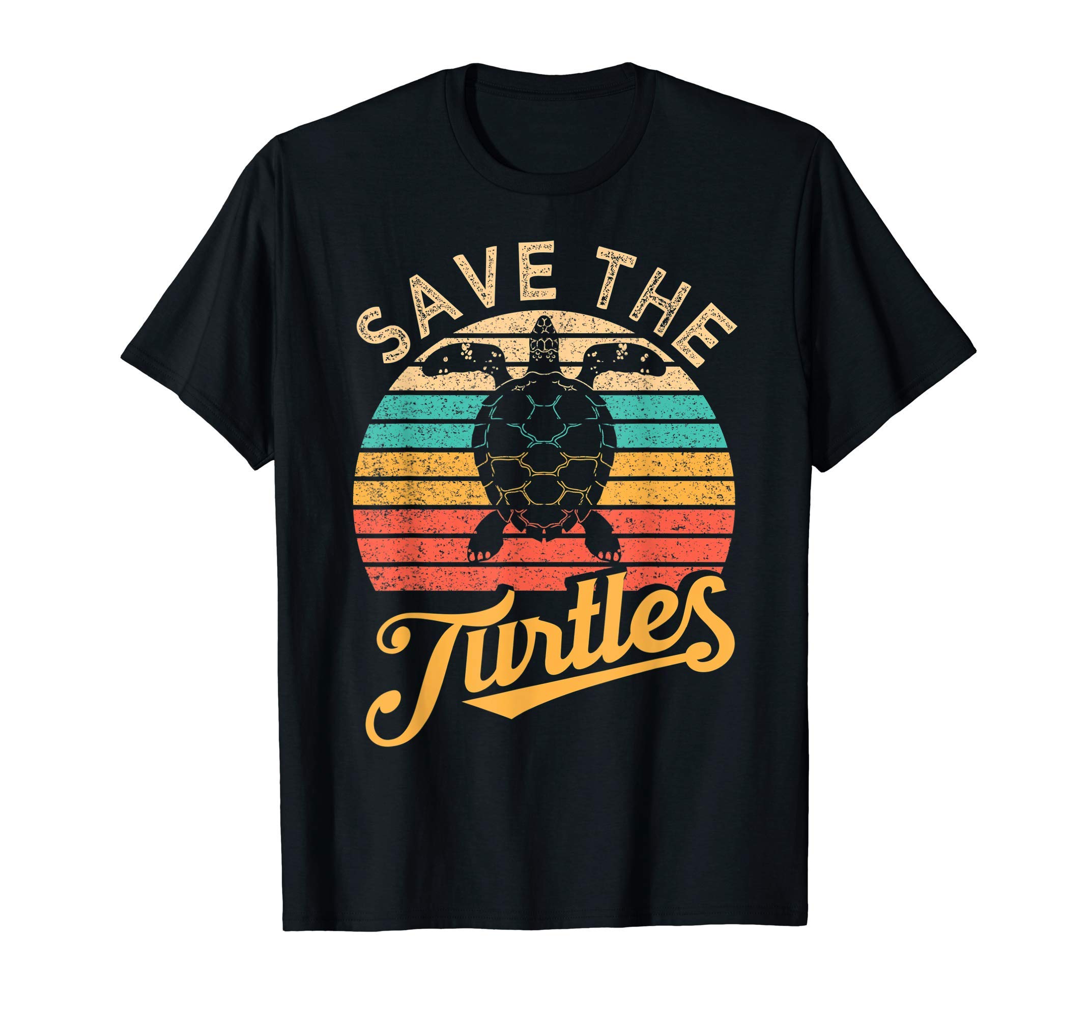 Vintage Design Turtle Tees.Save The Turtles Animal Rights Sea Turtle Retro Style Gift T-ShirtOEKO-TEX STANDARD 100