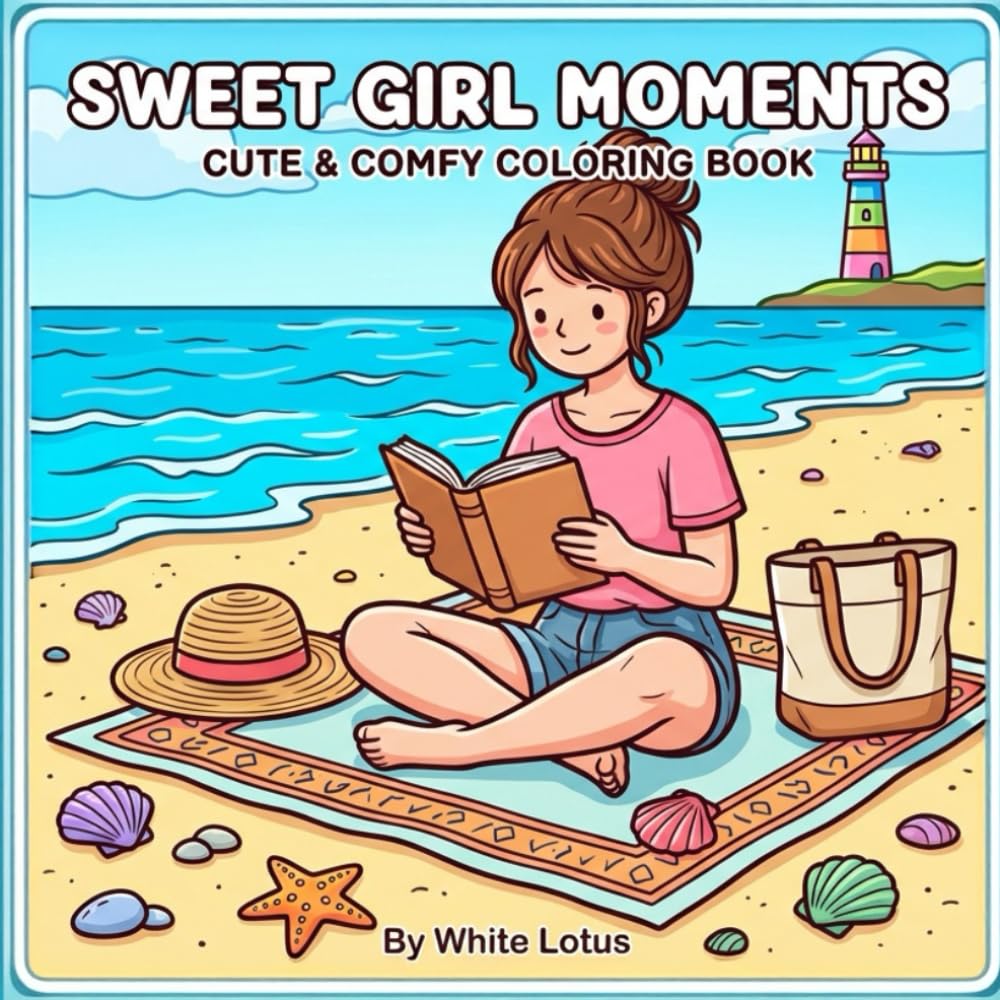 Sweet Girl Moments: A Cozy Coloring Book for Adults and Teens Featuring Cute Daily Moments for Relaxation and Visualization