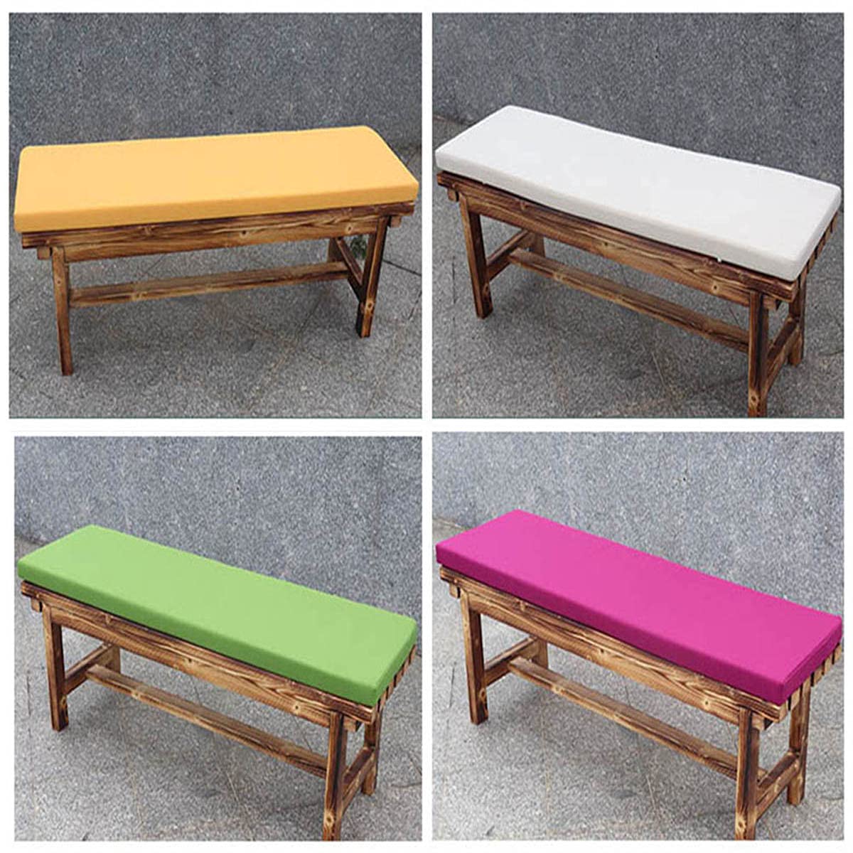 GGoty Cuscino impermeabile per panca da giardino per esterni, 2/3 posti, per dondolo, panca da 100 cm, spessore 120 cm, 150 x 30 x 5 cm, giallo