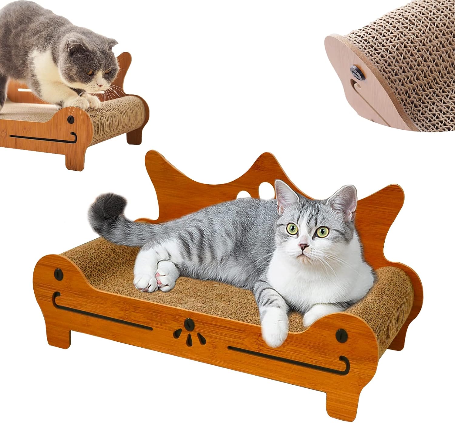 Cat Scratching Lounge, Corrugated Cardboard Kitten Scratchers for Indoor Cats, Cat Scratching Pad Bed Lounge Sofa as Furniture…