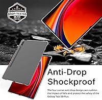 Vista 3 de Miimall Funda transparente compatible con Samsung Galaxy Tab S9/10 Plus, ultrafina, ligera, resistente a los arañazos y a los golpes, no amarillea