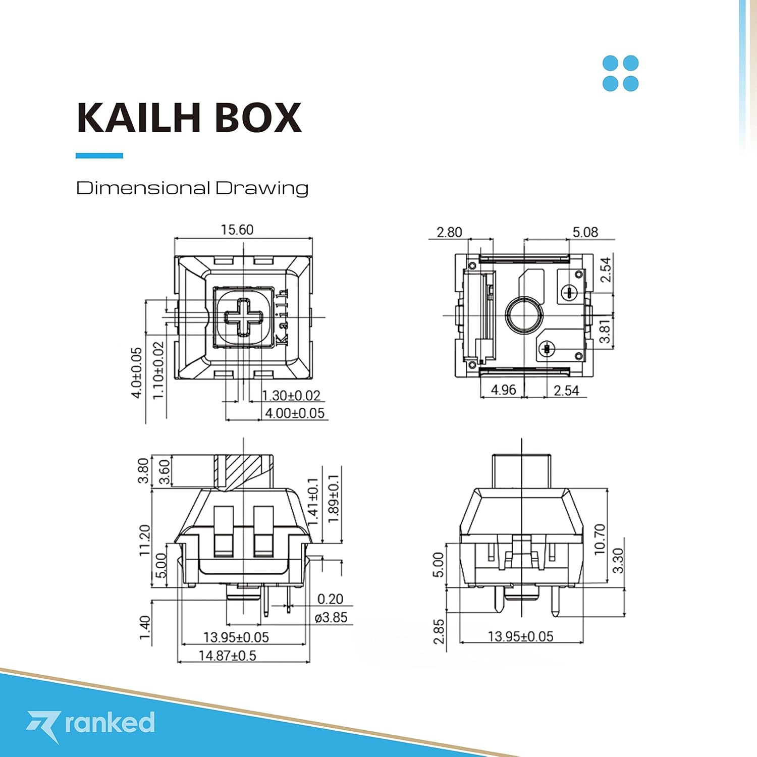 Ranked Kailh Box Key Switches for Mechanical Gaming Keyboards | Plate Mounted (Kailh Box Winter, 90 Pcs)
