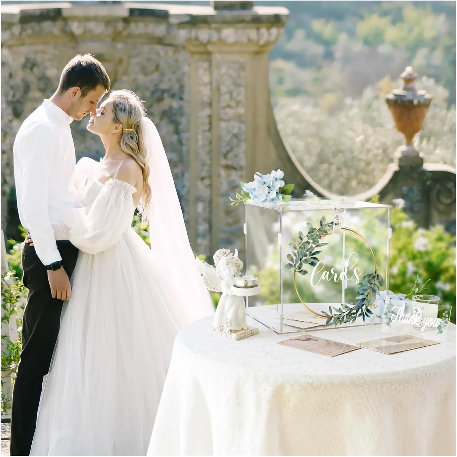 Card Box For Wedding Lockable Transparent Wedding Card Box For Party Graduation Birthday Decoration