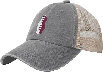 Flag Map of Qatar Baseball Cap Women Men Mesh-Back Sun Hat Adjustable Trucker Caps