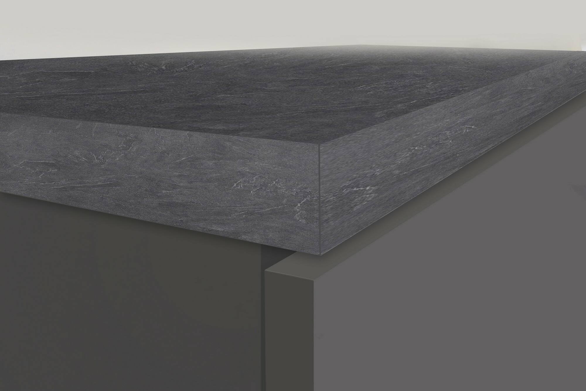 Dmora Dispensa da Cucina Plinio 60x60x165h cm Nero Antracite 2 Ripiani Apertura Battente, 2 Ante Made in Italy