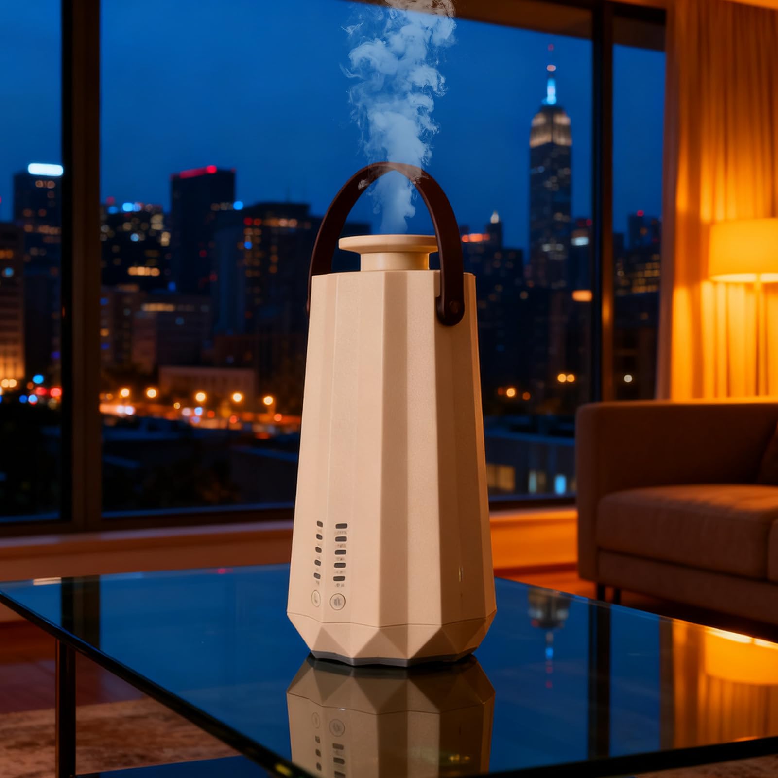 Brrnoo Diffusore di Oli Essenziali Intelligente Diffusore di Aromaterapia di Fragranze 50 Ml APP e Controllo Tramite Pulsante Spray Automatico Basso Rumore ≤ 40 DB per C (Beige)