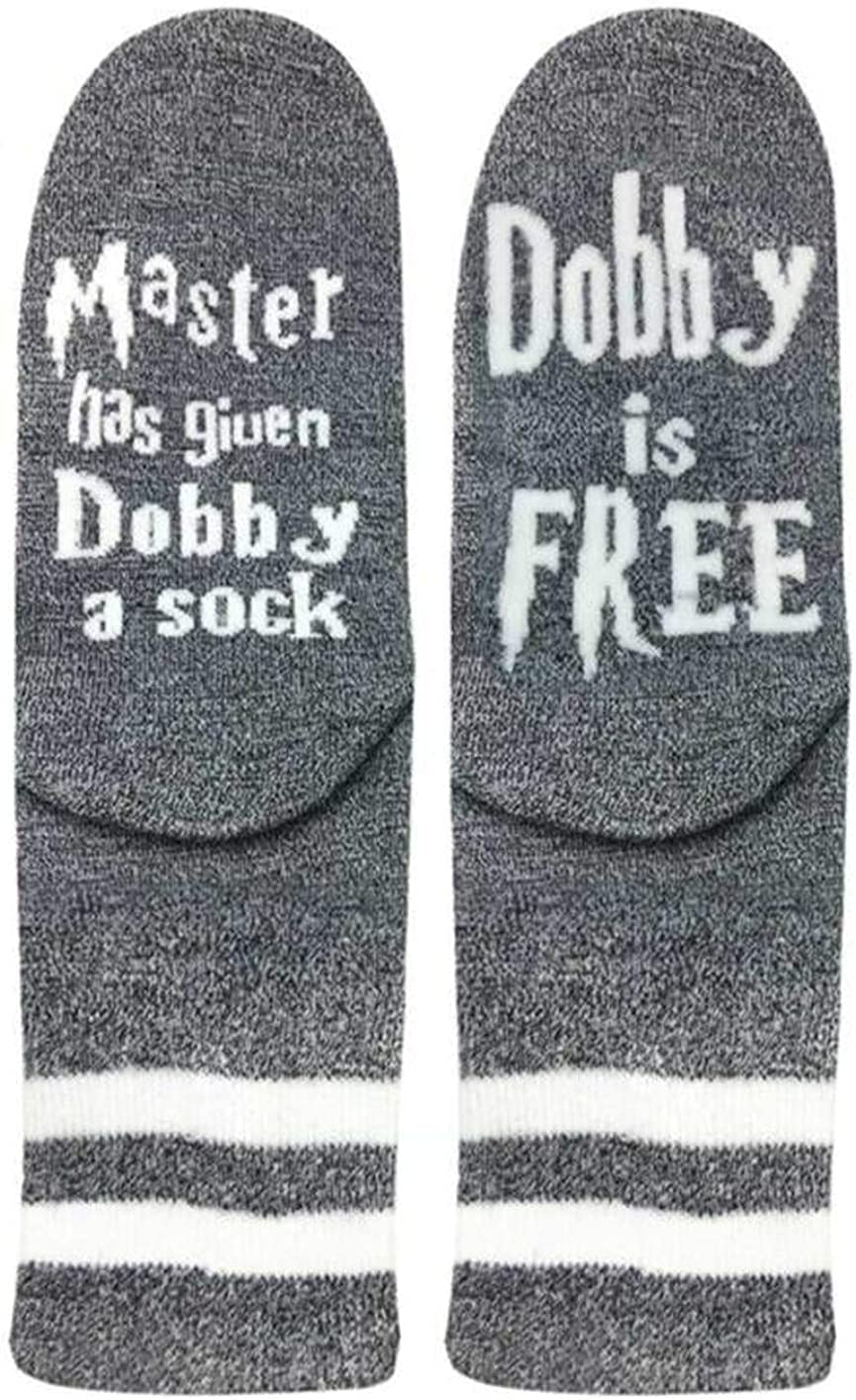 Dobby Socks Funny Christmas Gift Adult Cotton Crew Socks Novelty Cute Christmas Stocking Stuffers