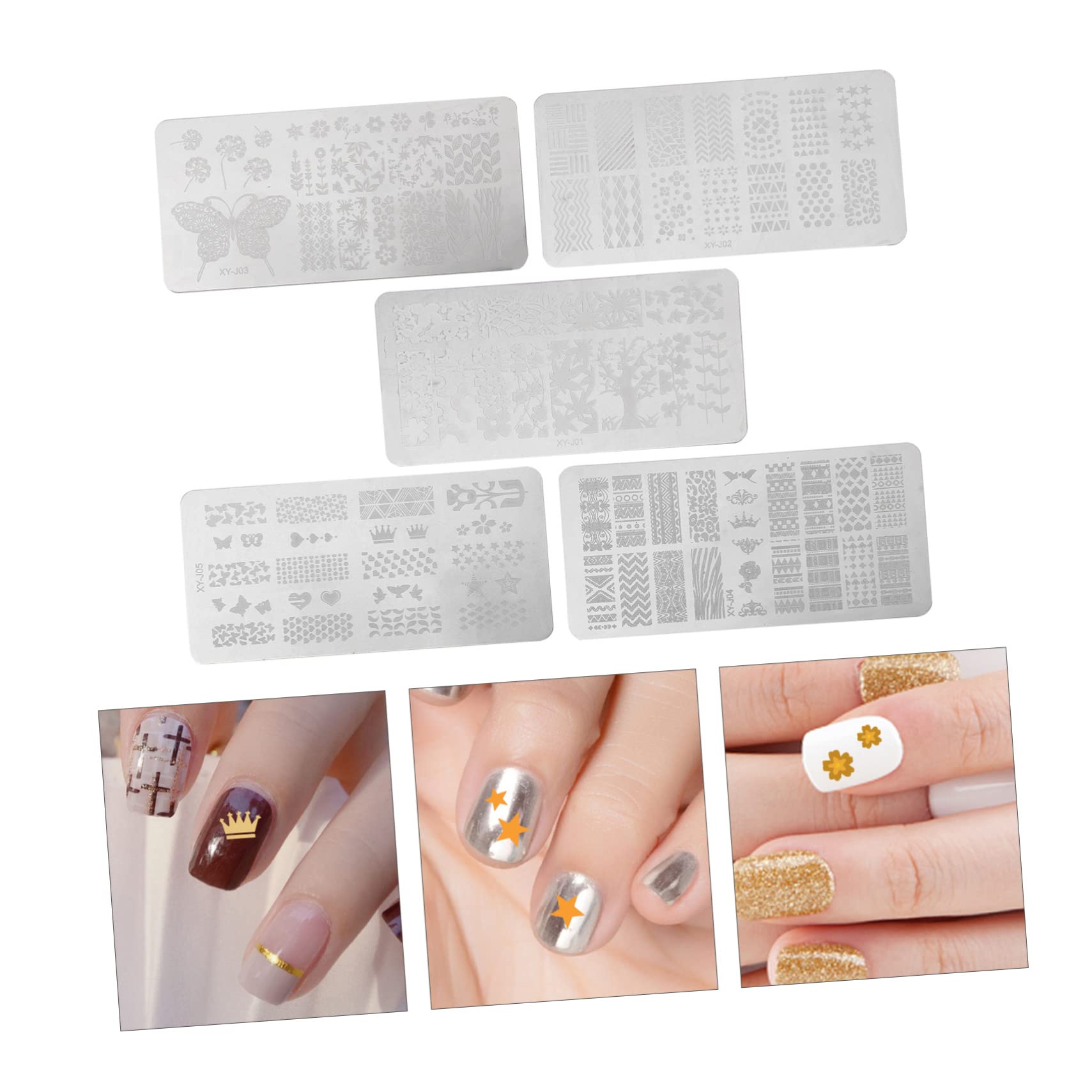 Mikinona 15pezzi Stampini Per Unghie Con Piastre Per Nail Art Template Per Stamping Unghie Con Vari Disegni e Stili Facile Da Usare Per Tutti Di Esperienza