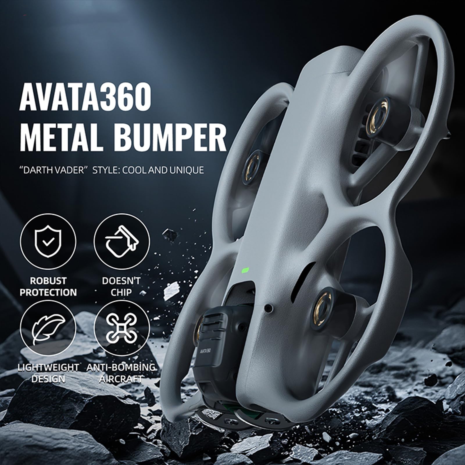 Pare-chocs pour drone DJI Avata 360 PTZ - Barre de protection pour cardan - Anti-collision - En alliage d'aluminium - Avata360