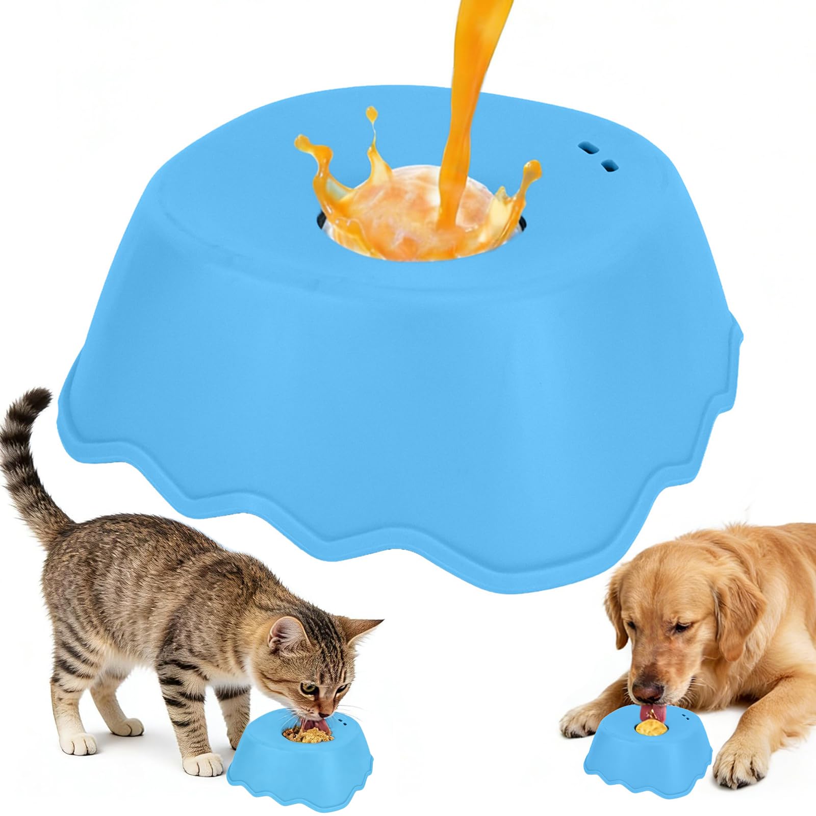 Rolling Lick Feeder for Dog Cat, Dog Licking Bowl with Ball, Lick Sphere Lickibowl, Slow Feeder Licky Mats, Licksphere Slow Feeding, Pet Licking Ball Toy (Blue) — image 1