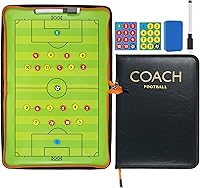 RoseFlower Magnetic Soccer Coaching Board - Erasable Tactics Clipboard with Magnets, Pen & Zipper for Coaches